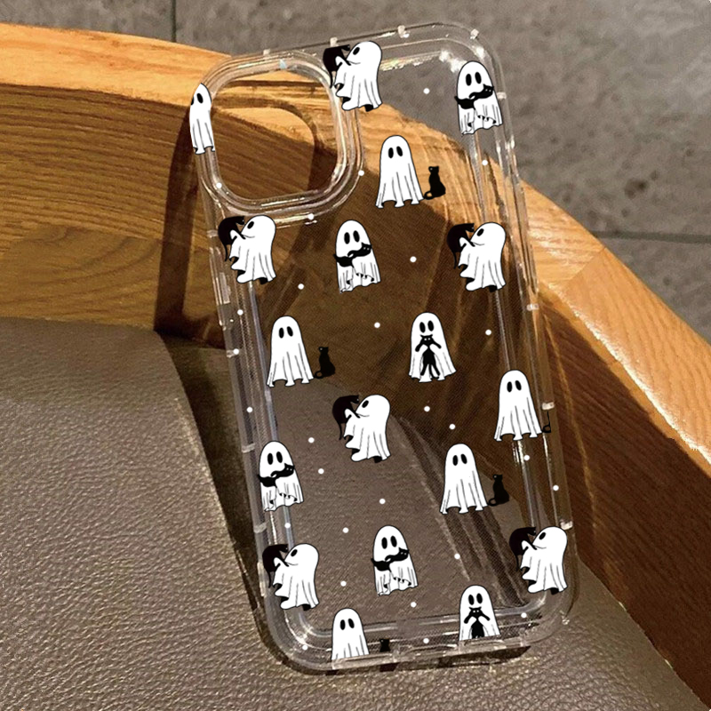 Phone Cases Clear - Western Halloween Cowboy Fantasma e fiori